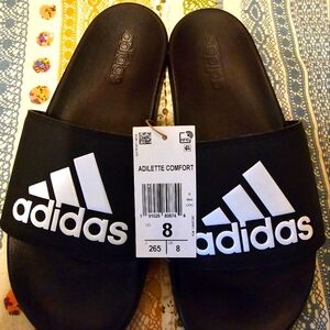 Adidas Adilette Men's Size 8 NWT Black Slides